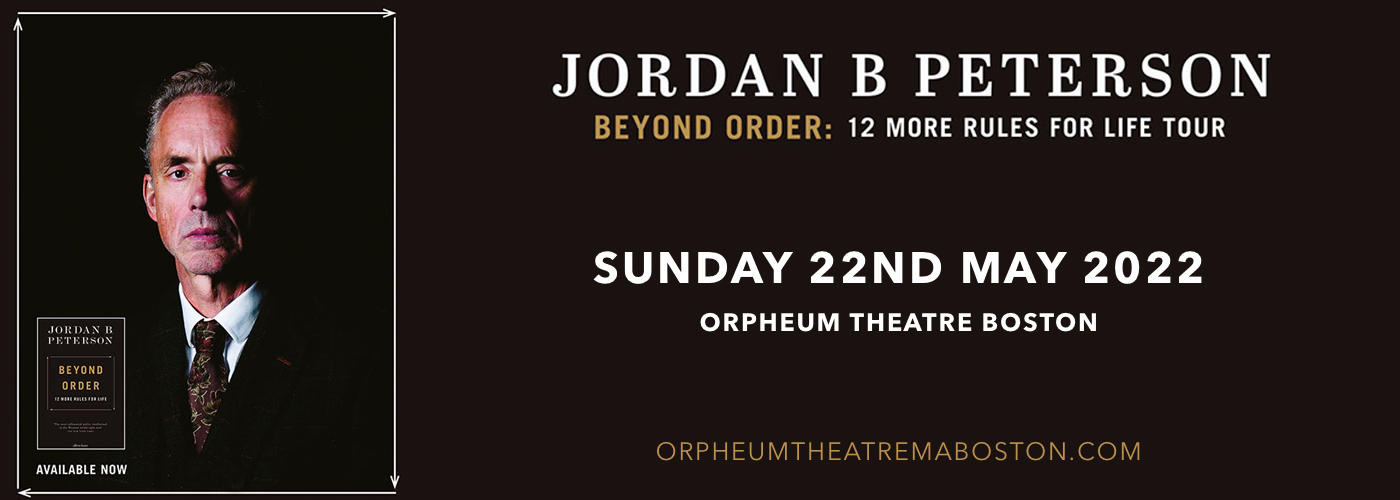 Dr. Jordan Peterson Tickets 22nd May Orpheum Theatre Boston in